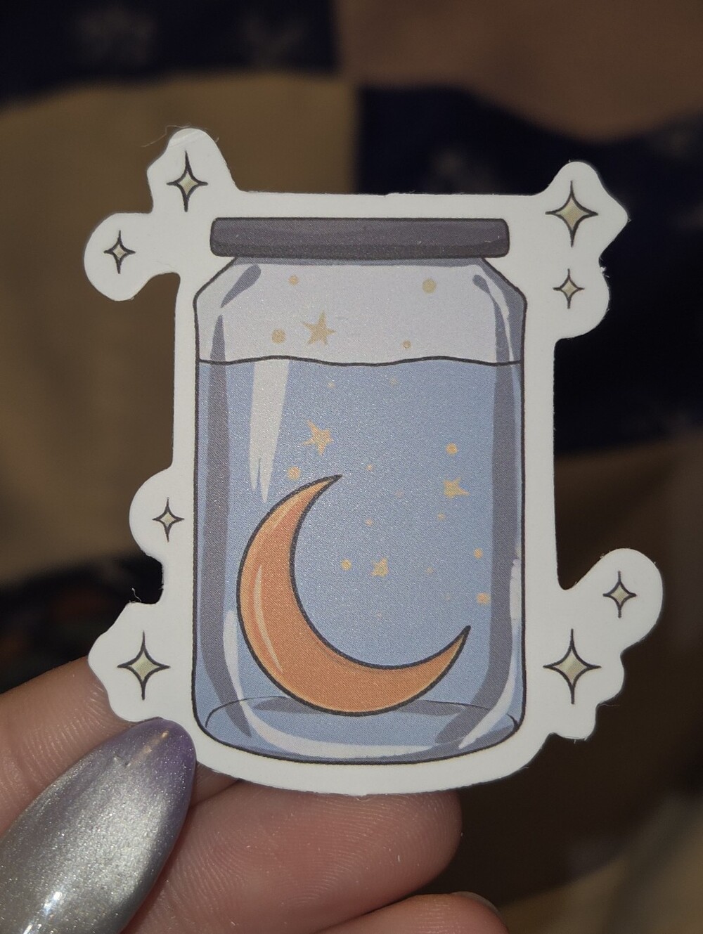 Mystic Moon Jar Decorative Sticker - Blue & Orange